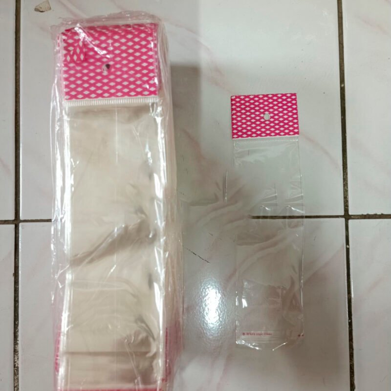 Plastik Opp Lubang Display Warna 9x16 (Isi 500 pcs) Pink