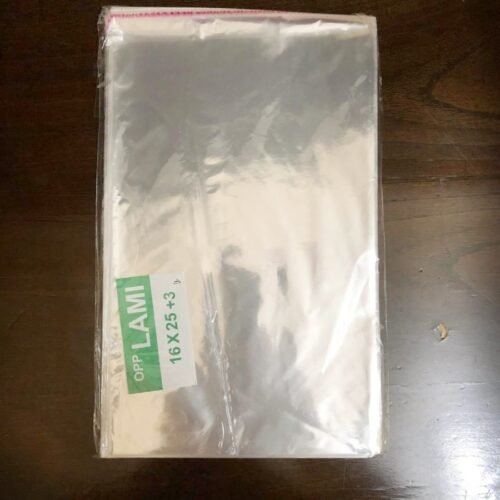 Plastik OPP LEM / Berperekat uk 16x25 (isi 100 pcs)